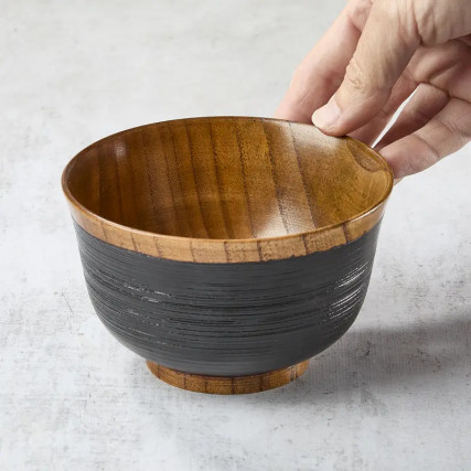 Lakovaný jujube dřevěné hakeme mísa, vermilonová barva, Ø 128 x 80 mm