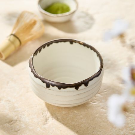 Matcha tea bowl, KINYU NAGASHI pattern