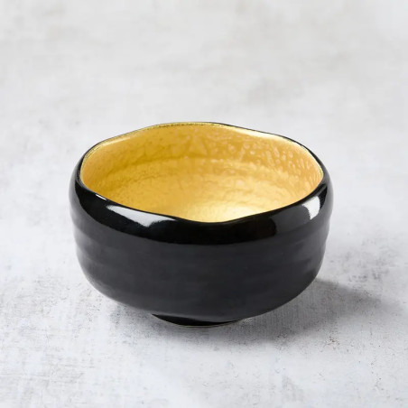 Luxurious gold-glazed matcha tea bowl