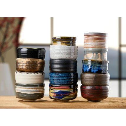 Cuenco para té matcha diseño Bizen