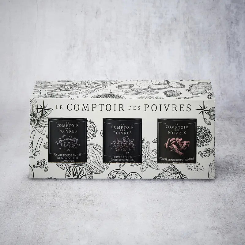 Coffret 3 poivres rouges d'exception