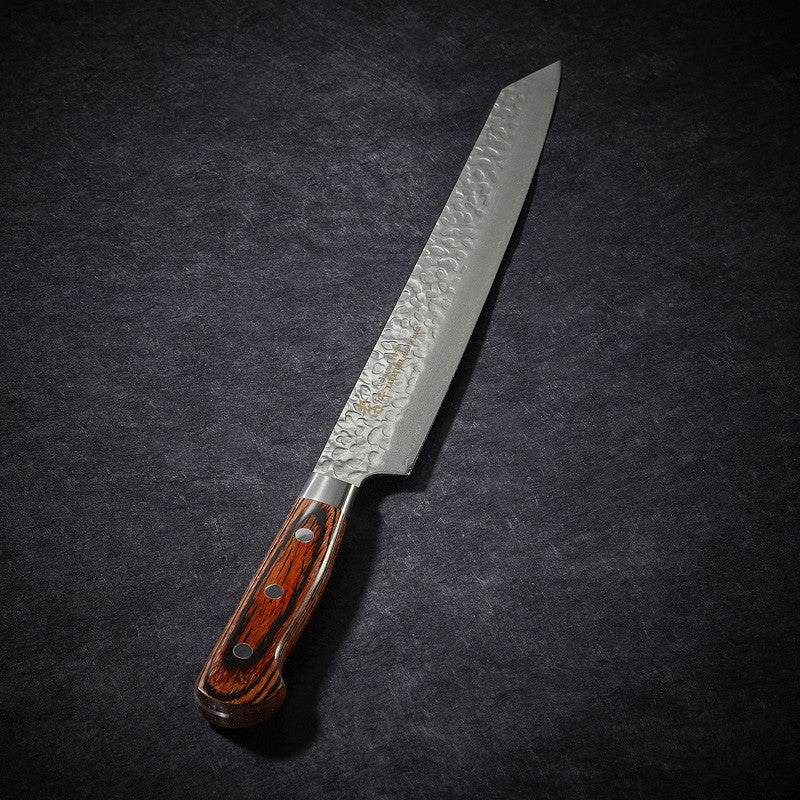Kengata Yanagiba Sashimi-Messer, Damastklinge 33 Lagen gehämmert 270 mm