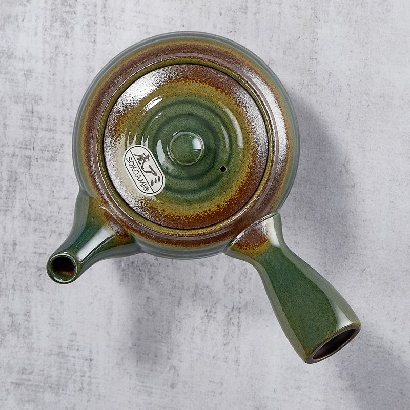 Banko Yaki kyusu teapot HIRAMARUORIBE