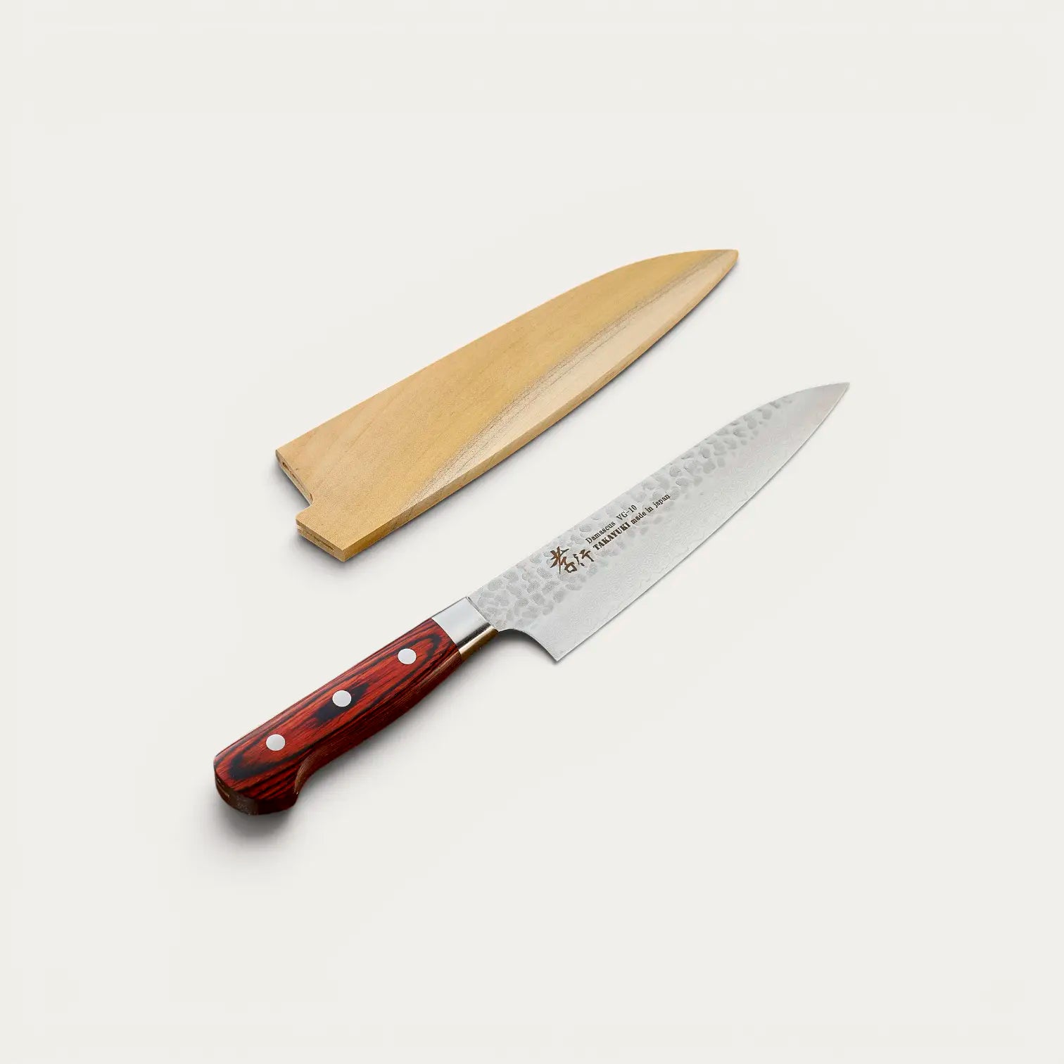 Chef Knife, 33-layer hammered Damascus blade 180 mm