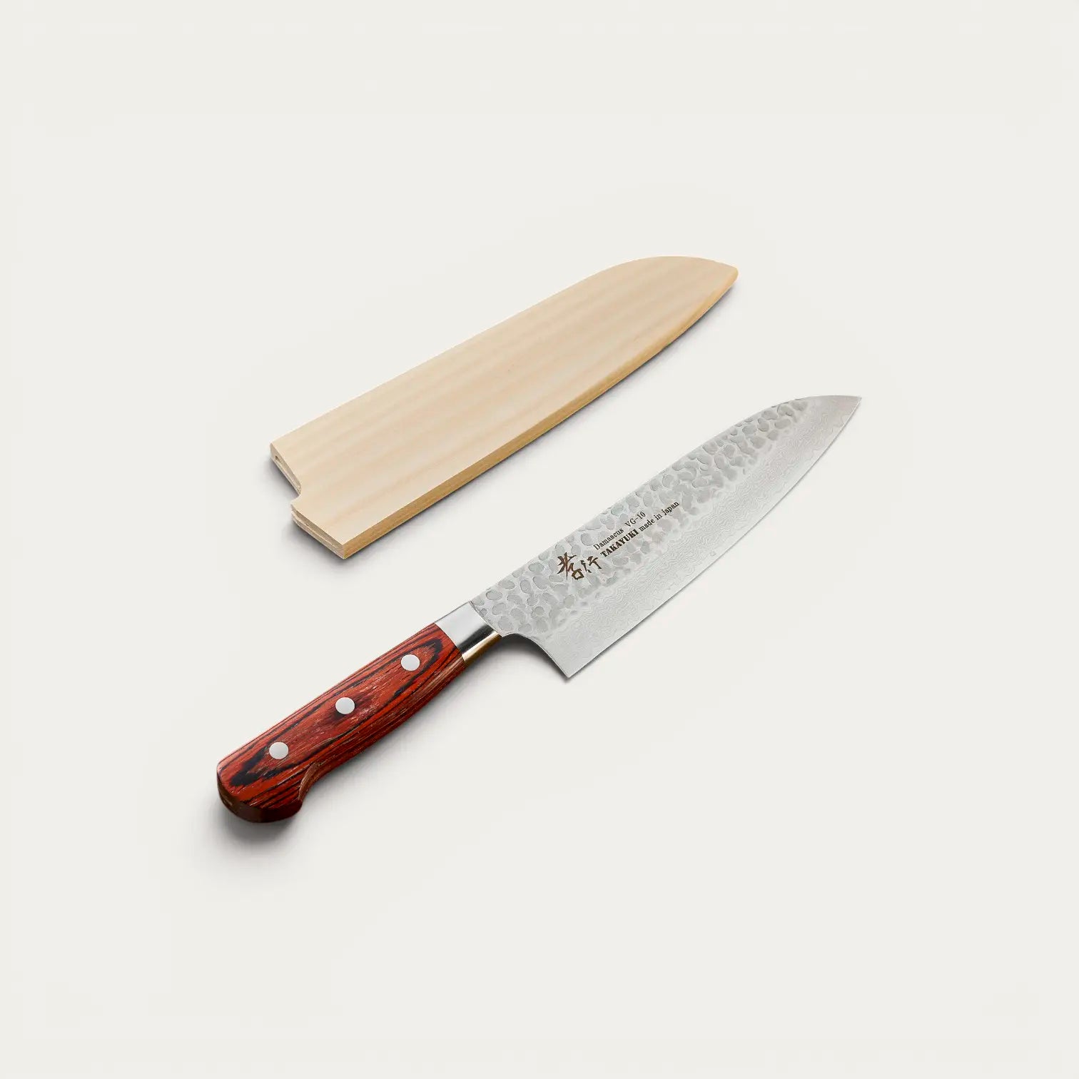 Coltello Santoku, lama Damascata 33 strati martellata 180 mm