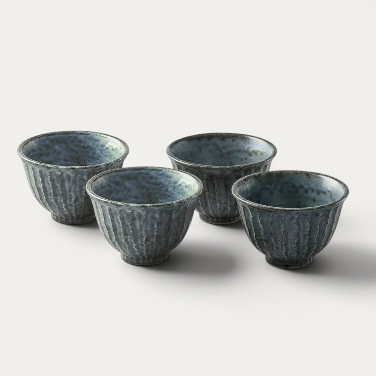Pack de 4 bols à riz shinogi bleu