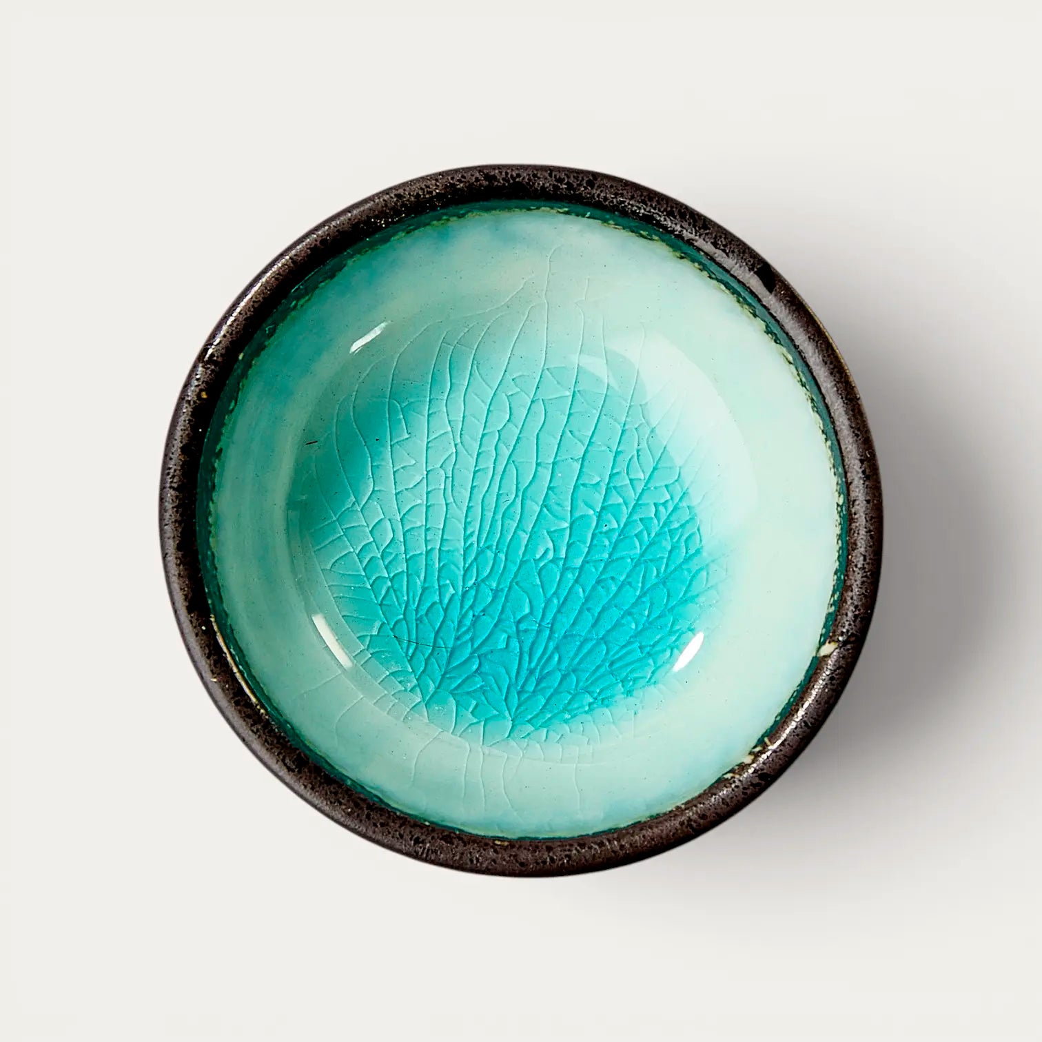 Coupelle céramique et verre émaillé -  Bleu ciel