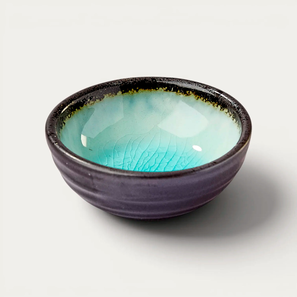 Coupelle céramique et verre émaillé -  Bleu ciel