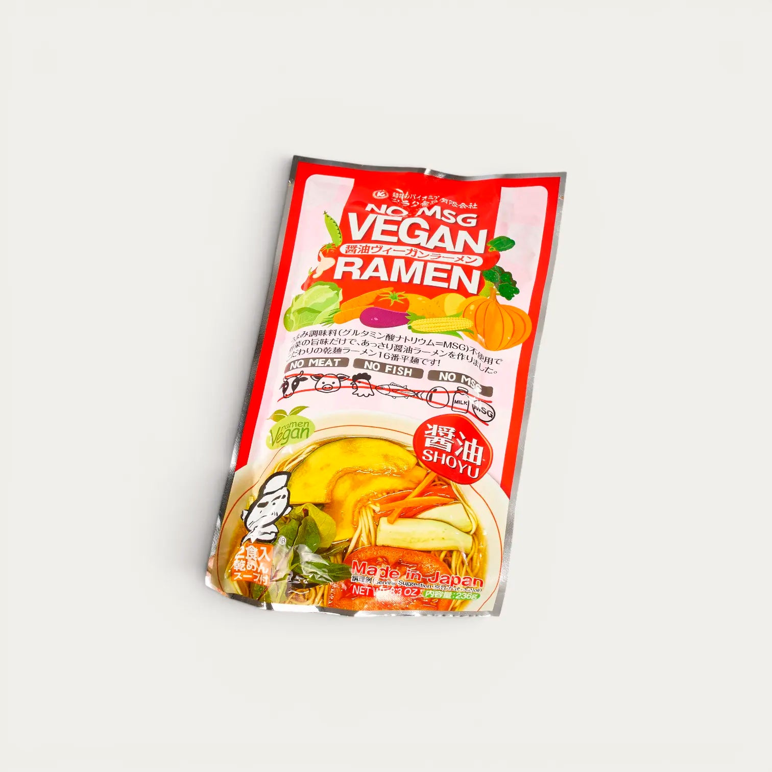 Vegane Ramen mit Sojasoßen-Brühe - 236g